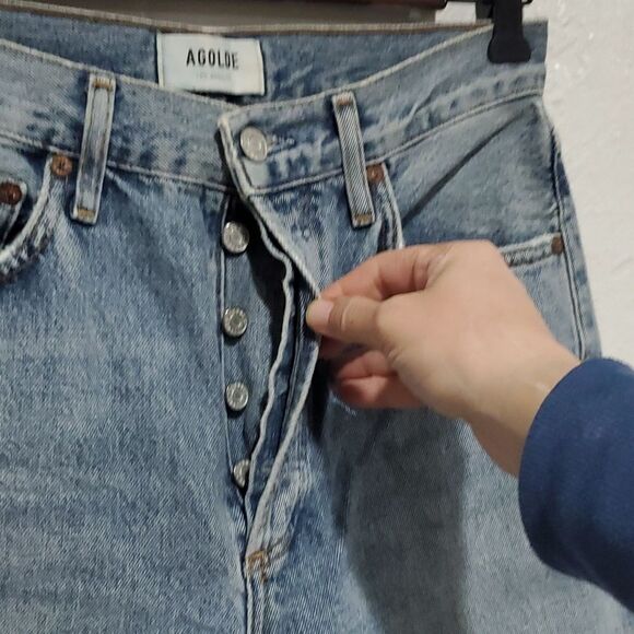 Agolde Riley Jeans in Light Wash Size 26 or 2 - Picture 7 of 16